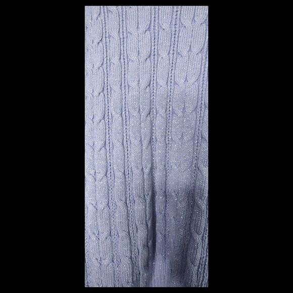 NEW Sweet Purple Silver St Johns Bay Classic Cable V Neck Pullover Sweater Sz 2X - Picture 10 of 10